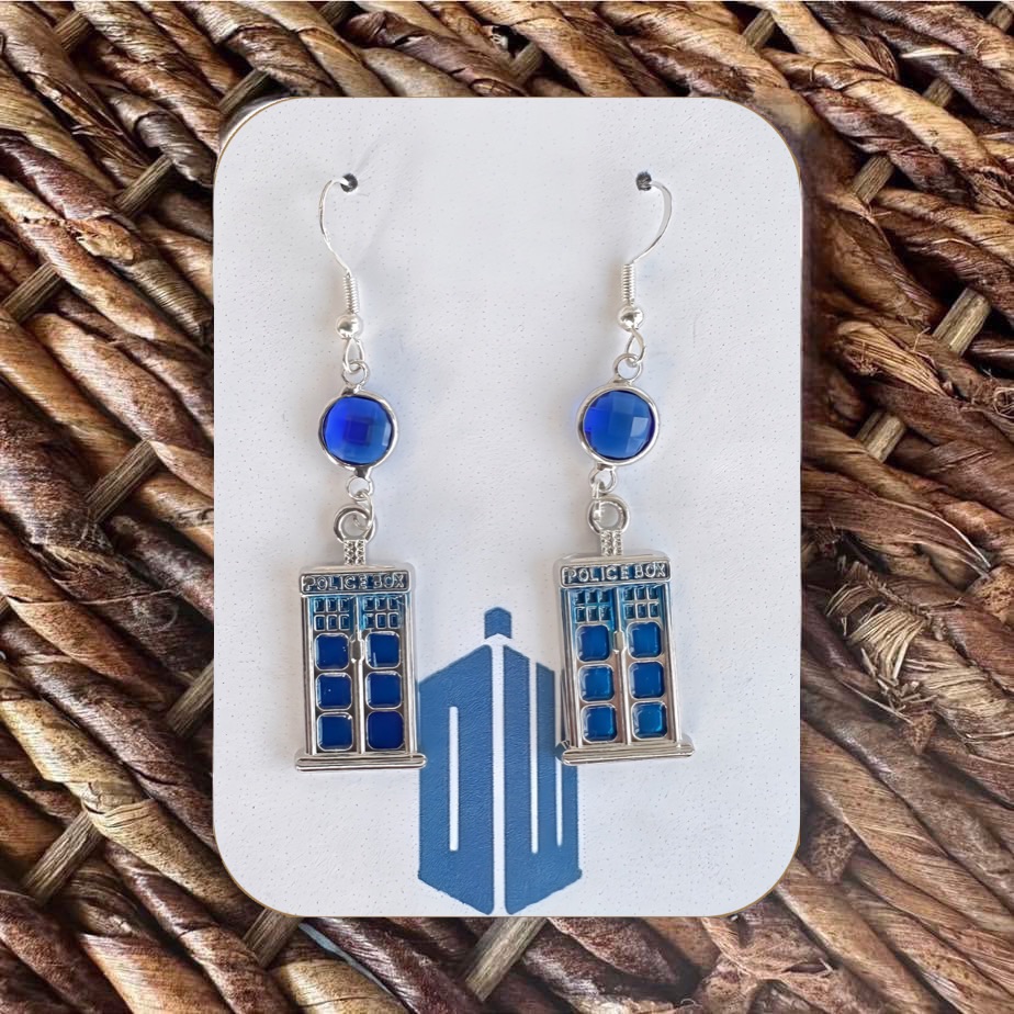 New Handmade Police BoxTardis Doctor Who Dangle Earrings Version 2 16$